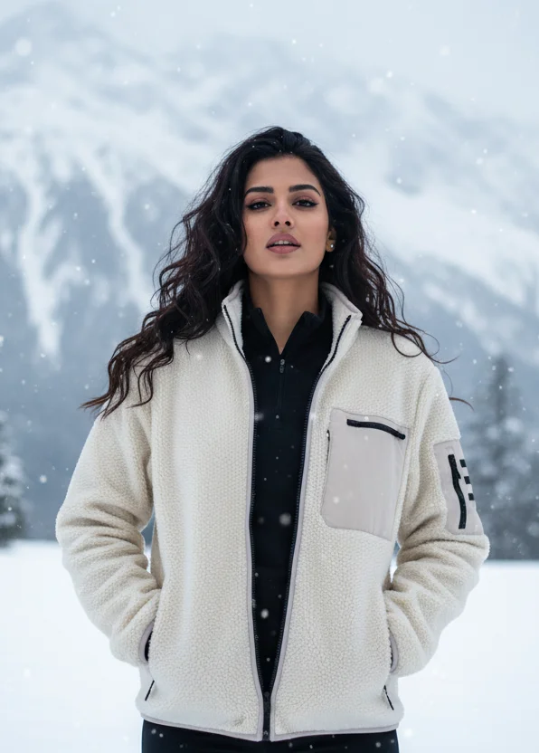 Lady Explorer Norway teddy pile full zip jacket